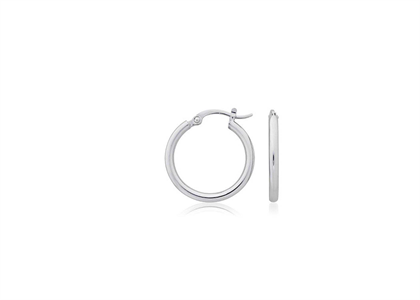 Rhodium Plated | Plain Hoop Earrings